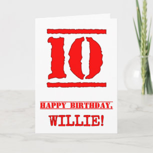 Carte 10e anniversaire : un look amusant inspiré d'un ta