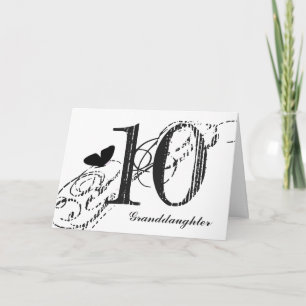 Carte 10th birthday for granddaughter, butterfly.