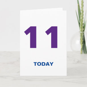 Carte 11 années 11 aujourd'hui d'anniversaire