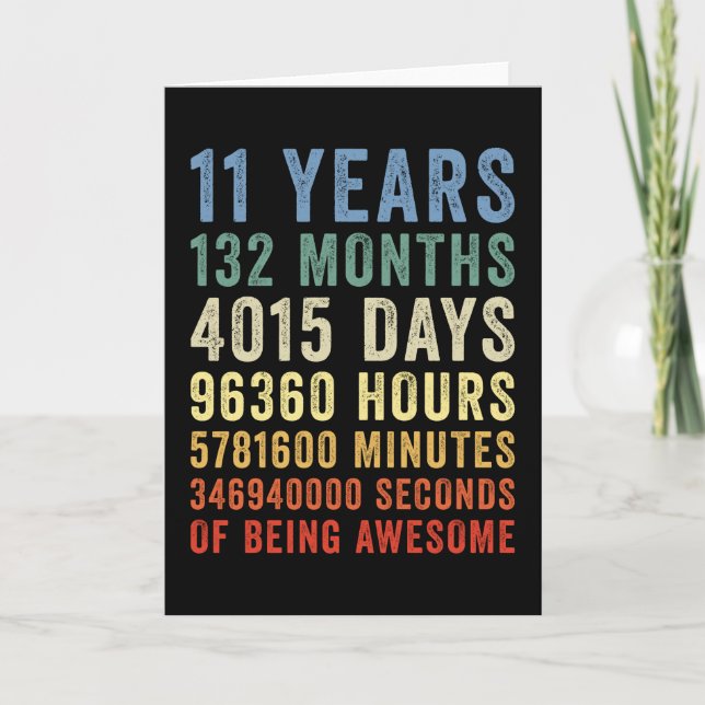 Carte 11 Ans D'Être Un Cool Impressionnant Anniversaire (Devant)