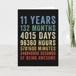 Carte 11 Ans D'Être Un Cool Impressionnant Anniversaire