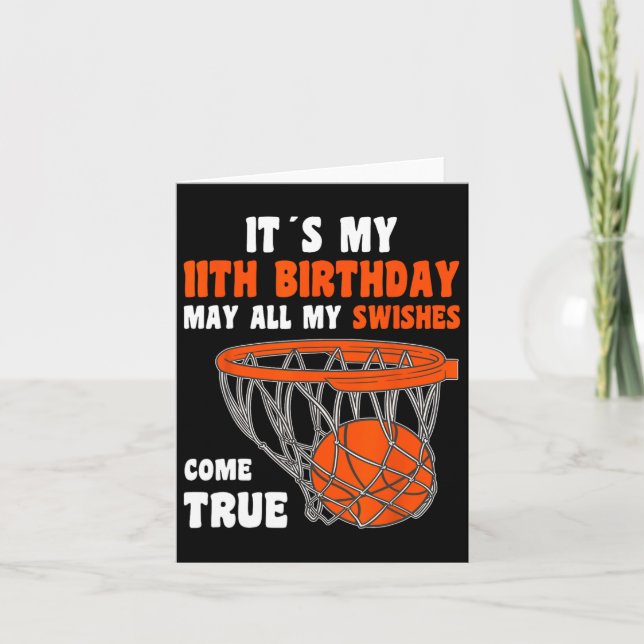 Carte 11 ans Joyeux 11e anniversaire Bysketbyll 11e bi (Devant)