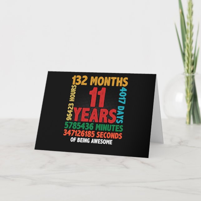 Carte 11 Year Of Being Awesome 11th Birthday Gift (Devant)