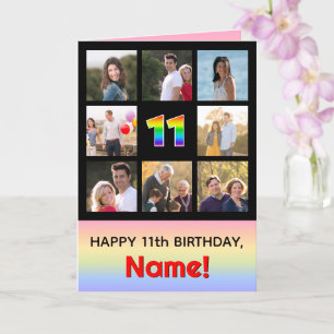 Carte 11e anniversaire : Arc-en-ciel amusant #, photos p