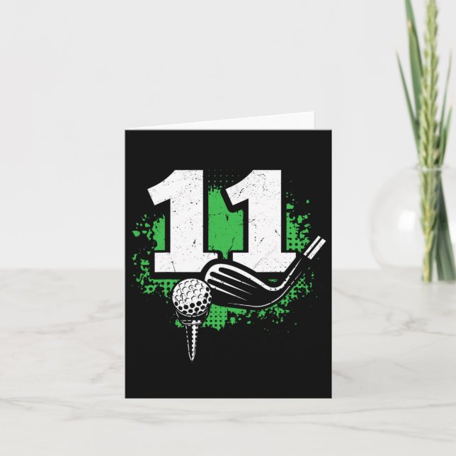 Carte 11e anniversaire Boy Golf Player Golf 11 ans (Devant)