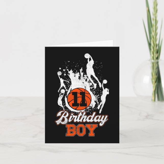 Carte 11e anniversaire de basket-ball thème Anniversaire (Devant)