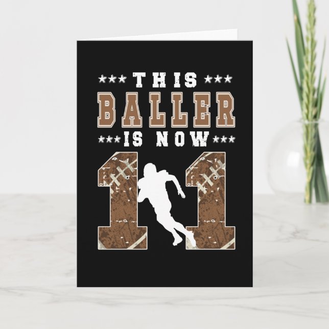 Carte 11e anniversaire Gift Football joueur 11 ans Garço (Devant)