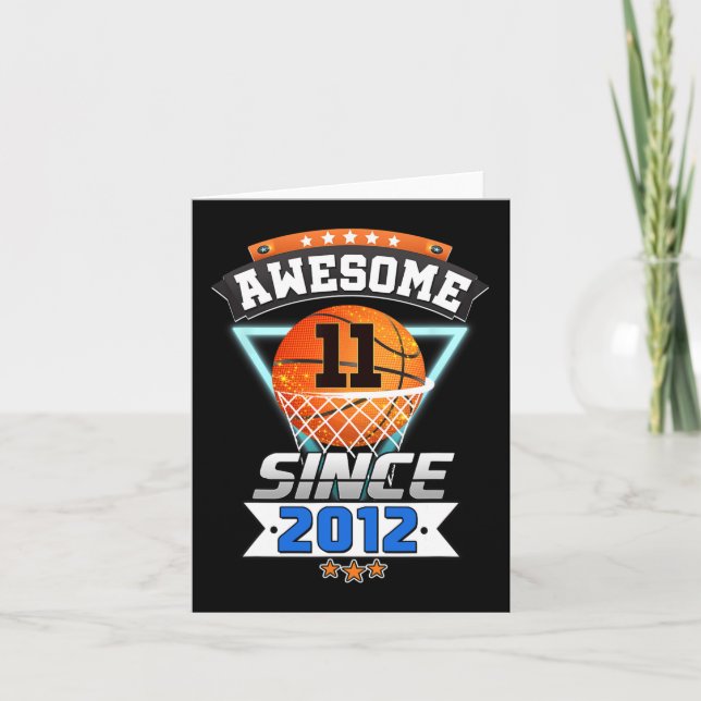 Carte 11e Anniversaire Joueur De Basket-Ball Magnifique  (Devant)