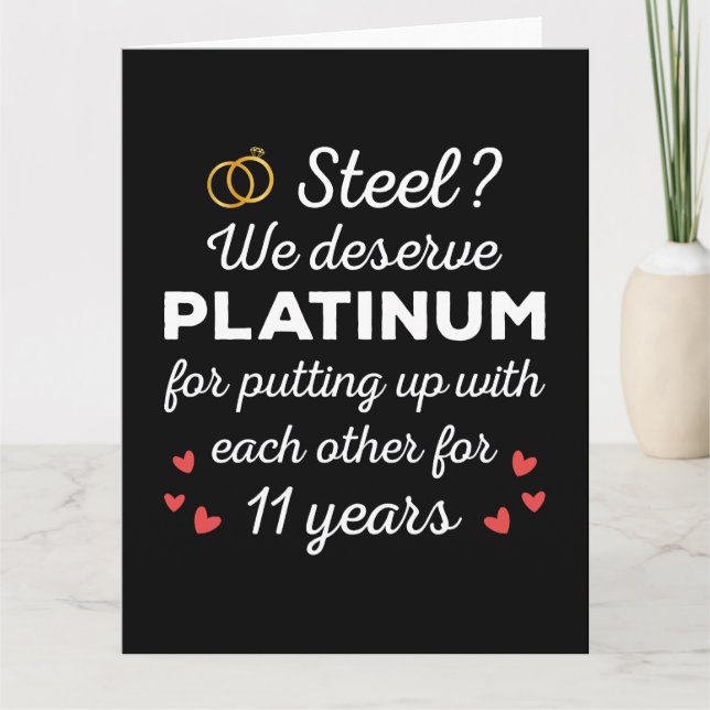 Carte 11e anniversaire Mariage I - Steel Funny Couple (Devant)