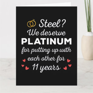 Carte 11e anniversaire Mariage I - Steel Funny Couple