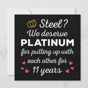 Carte 11e anniversaire Mariage I - Steel Funny Couple