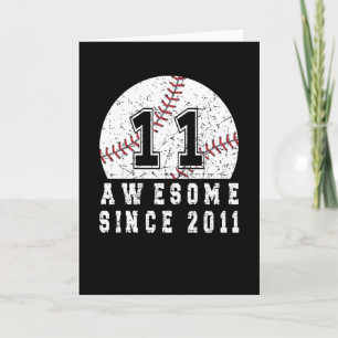 Carte 11E Anniversaire Né En 2011 Baseball Boy 11 An