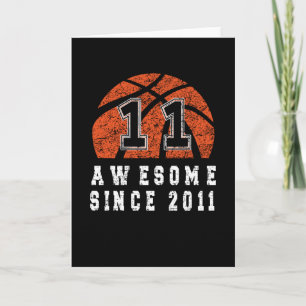Carte 11E Anniversaire Né En 2011 Basketball Boy 11 An