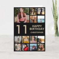 11e anniversaire Photo Collage 13 Photos Black & G