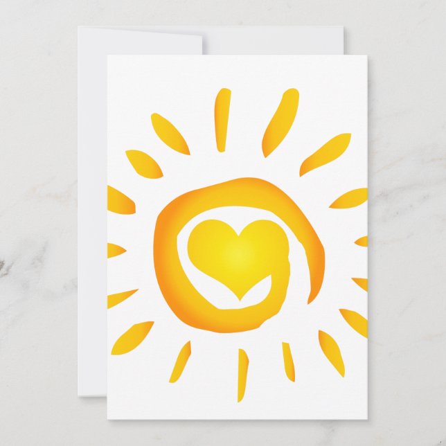 Carte 12887 Bright Yellow Heart Sunshine Surf (Devant)