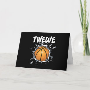 Carte 12 ans Basketball Anniversaire Fête 12e Garçon