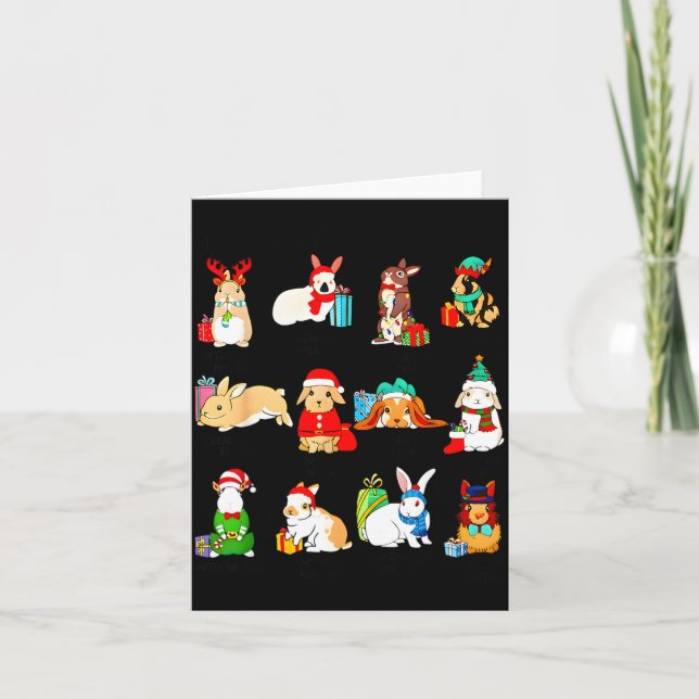 Carte 12 Bunny Of Christmas Bunny Rabbit Christmas Xmas  (Devant)