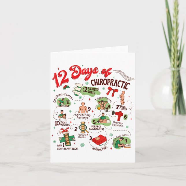 Carte 12 Days Of Chiropractic Christmas Chiropractor  (Devant)