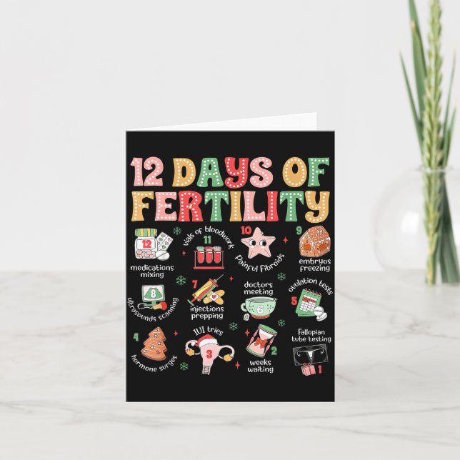 Carte 12 Days Of Fertility Ivf Nurse Christmas Ob Gyn Tr (Devant)