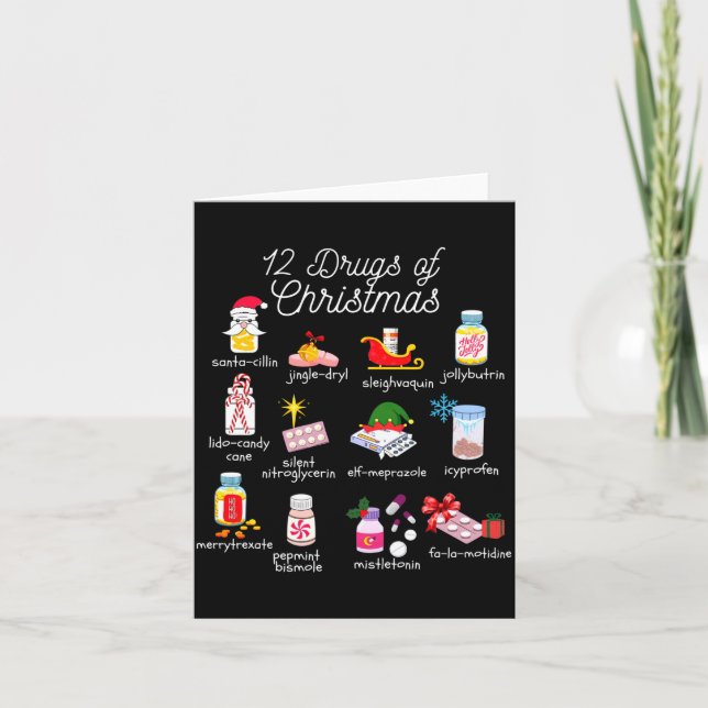 Carte 12 Drugs Of Christmas Pharmacist Technician Pharma (Devant)