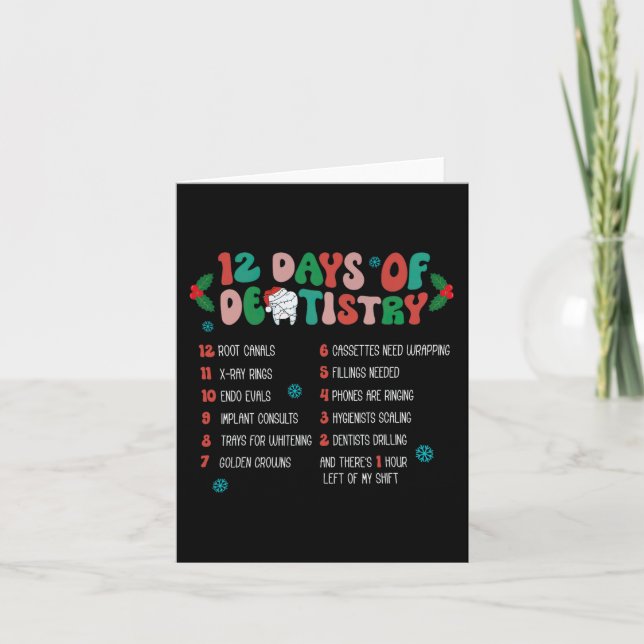 Carte 12 Jour De Dentistesse Noël Dentiste Dentaire Hygi (Devant)