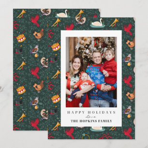 Carte 12 Jours de Noël Maison de vacances Famille Photo