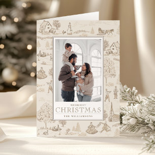 Carte 12 Jours de Toile de Noël Plié Photo de vacances