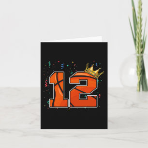 Carte 12e anniversaire Basketball grand nombre 12 ans Bo