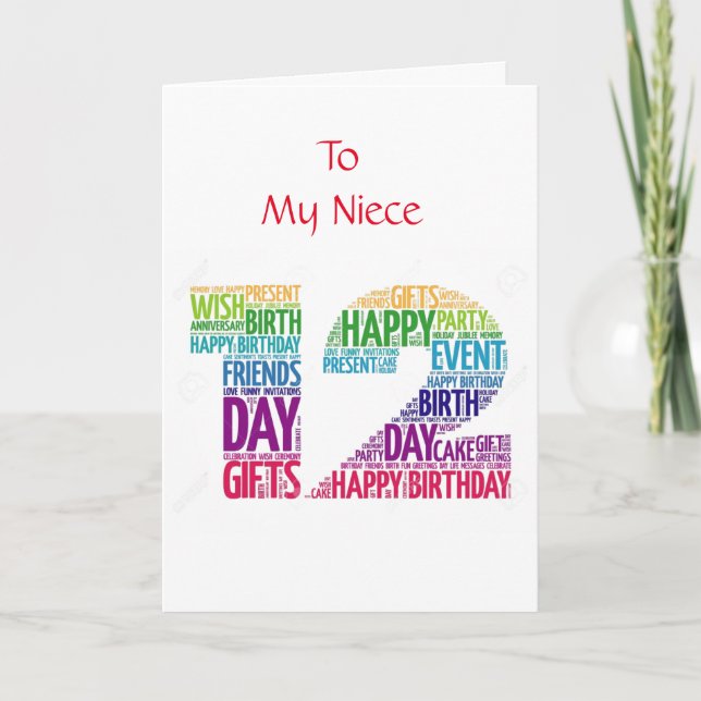 Carte **12e ANNIVERSAIRE DE MA JOLIE NUIT** (Devant)