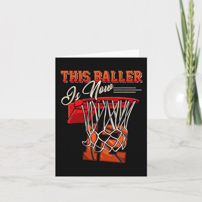 Carte 12e anniversaire pour garçon Basketball 12 ans (Devant)