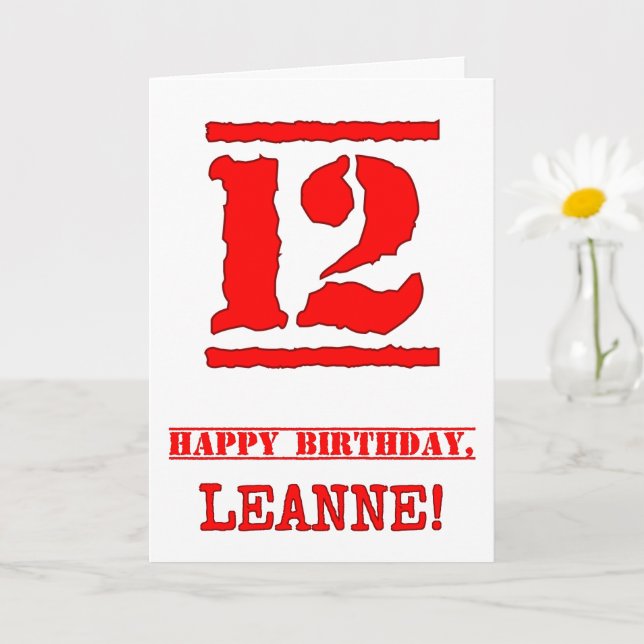 Carte 12e anniversaire : un look amusant inspiré d'un ta (Petite plante)