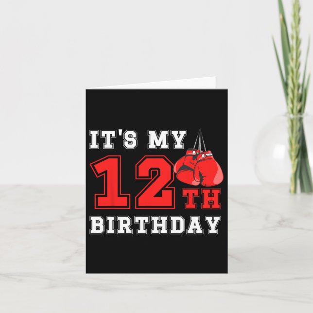 Carte 12e Boxe Anniversaire Fête de Douze Anniversaire B (Devant)