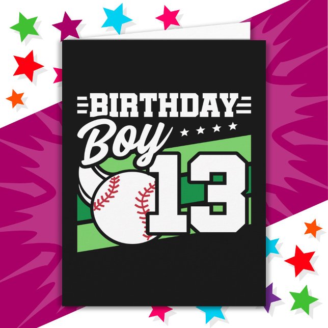 Carte 13 Ans de la fête de baseball thème 13e anniversai (Créateur téléchargé)