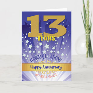 Carte 13 ans de récupération Anniversaire Bold Numéros