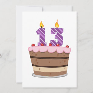 Carte 13 ans sur le gâteau d'anniversaire