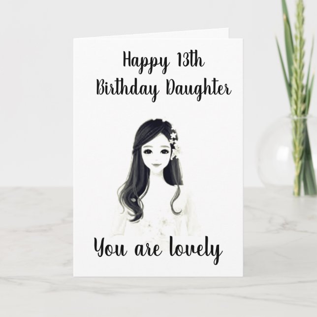 Carte ****13e ANNIVERSAIRE**** À NOTRE "JOLIE FILLE"** (Devant)