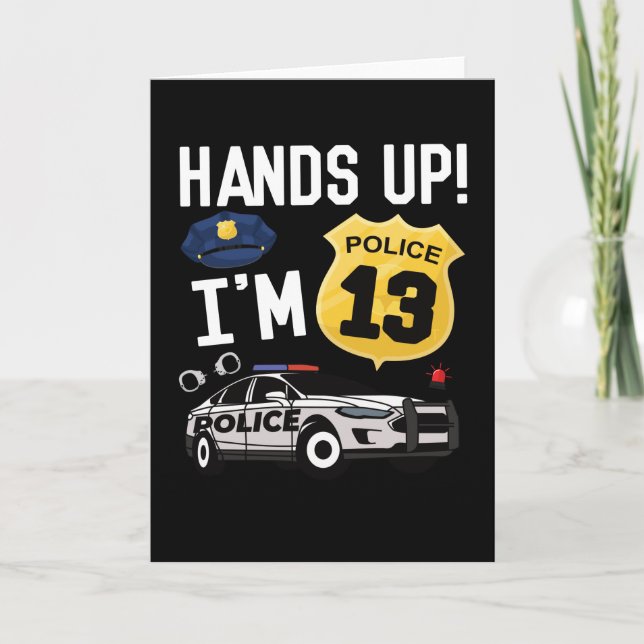 Carte 13e anniversaire Cadeau policier 13 ans Garçon (Devant)
