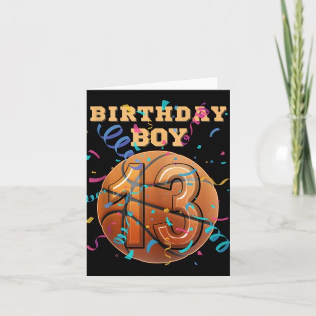 Carte 13e anniversaire garçon Ado 13 ans de basket-ball (Devant)