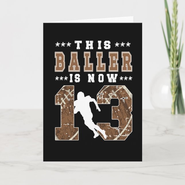 Carte 13e anniversaire Gift Football Joueur 13 ans Garço (Devant)