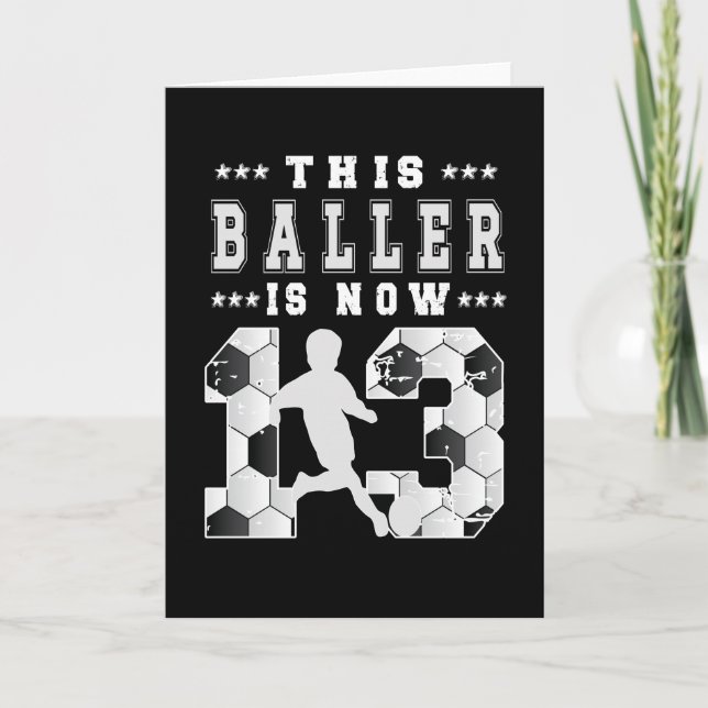 Carte 13e anniversaire Gift joueur de football 13 ans ga (Devant)