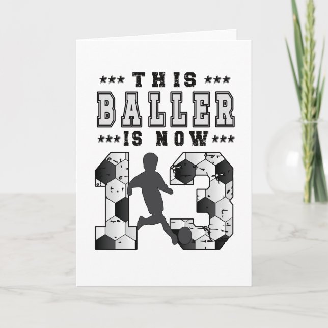 Carte 13e anniversaire Gift joueur de football 13 ans ga (Devant)
