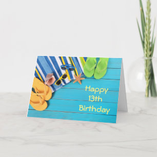 Carte ***13e ANNIVERSAIRE*** SOUHAITE POUR MON FAV BEACH