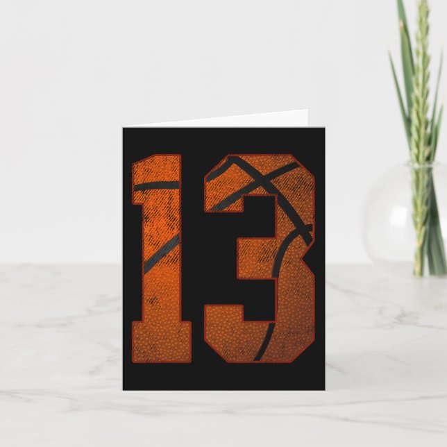Carte 13e Birthday Party Thirteen 13 Year Old Basketbal (Devant)