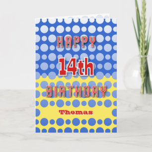 Carte 14e anniversaire ajouter cercles de nom motif