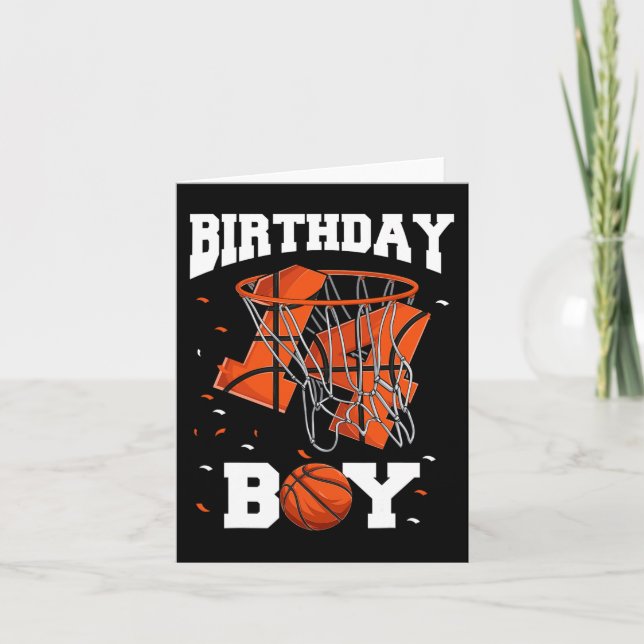 Carte 14e anniversaire Basketball enfants (Devant)