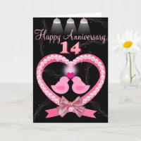 14e anniversaire de Mariage Inséparables de coeur 