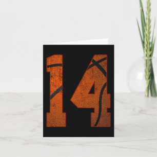 Carte 14e fête d'anniversaire Quatorze ans 14 ans Basket