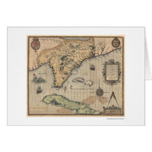 Carte 1591 du Cuba et de la Floride