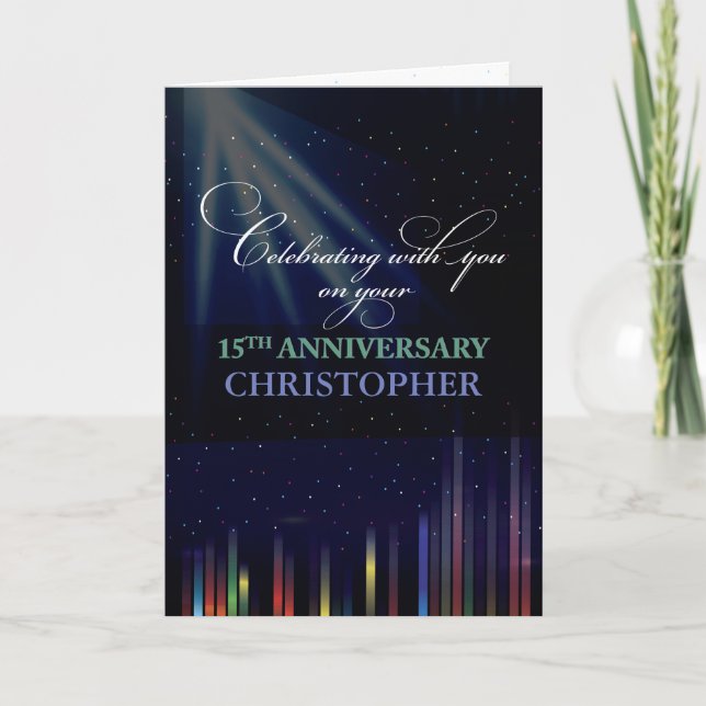 Carte 15e anniversaire de l'employé Ciel, personnalisabl (Devant)