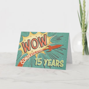 Carte 15e anniversaire de l'employé Style de bande dessi